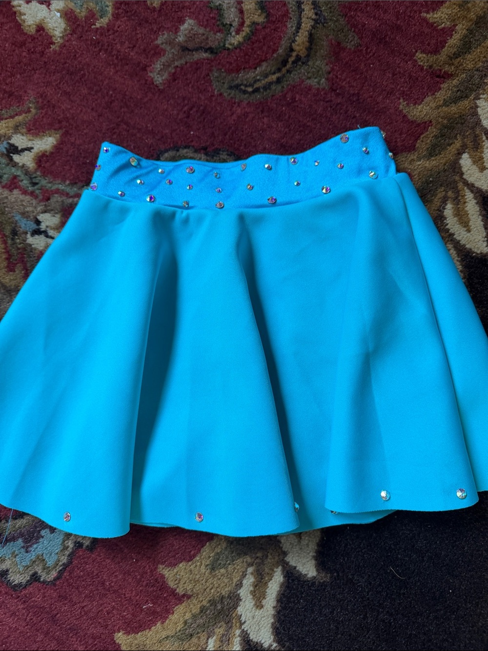 Weissman Blue Embellished Skater Skirt
